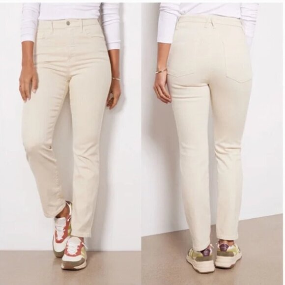 GOOD AMERICAN Good Classic High Rise Slim Straight in Bone001 Size 31 - Picture 1 of 13